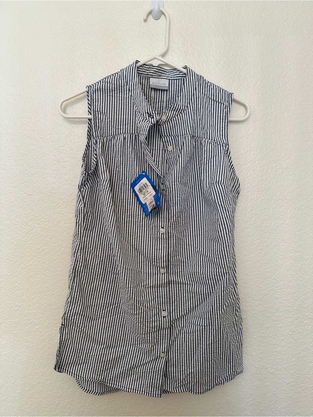 Columbia Blue & White Striped Button-Up Shirt 3/$20